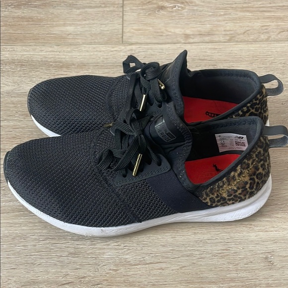 New Balance Black and Leopard Women's Sneakers - Picture 1 of 6